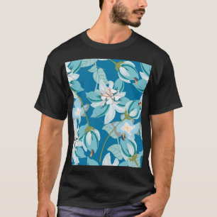Camiseta Padrão floral, design de flor versátil.
