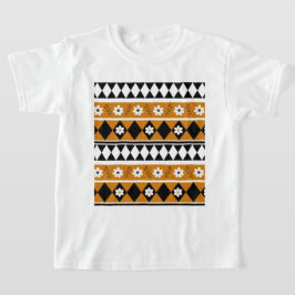 Camiseta Padrão Floral do Diamante de Flor de Faixa de Fron