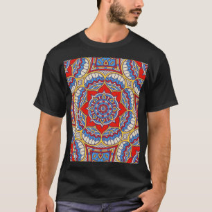 Camiseta Padrão floral étnico e boêmico sem costura.