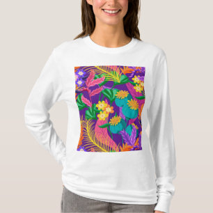 Camiseta Padrão Floral Exótico Colorido-23148