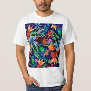Camiseta Padrão Floral Exótico Colorido-32436