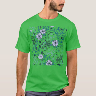 Camiseta Padrão Floral Fundo Branco