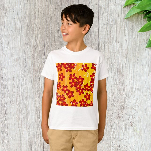 Camiseta Padrão Floral Groovy dos Anos 70 (Criador carregado)