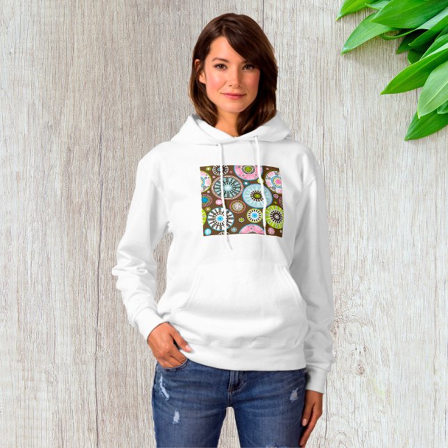 Camiseta Padrão Floral Oriental Womens Hoodie (Criador carregado)