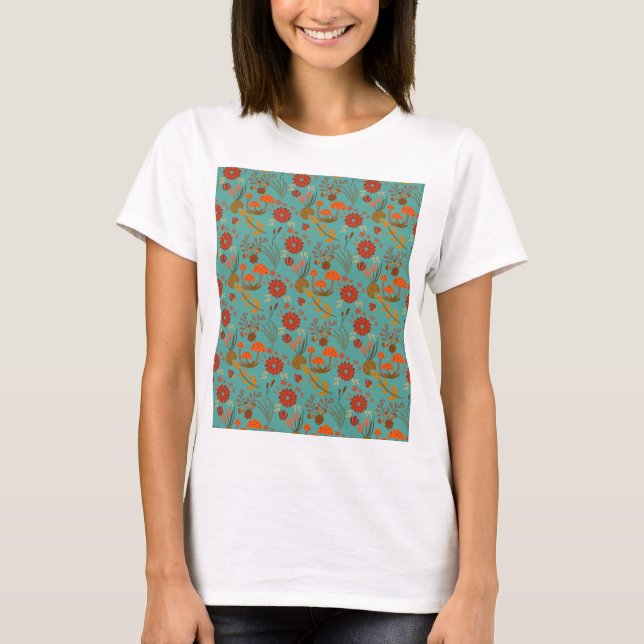 Camiseta Padrão Floral Único (Frente)
