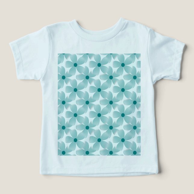 Camiseta Padrão floral verde. (Design frontal)