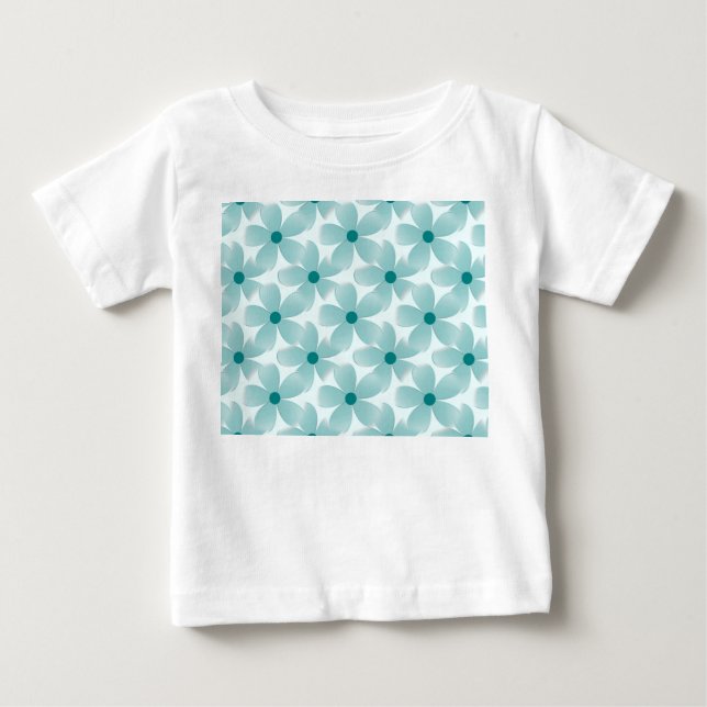 Camiseta Padrão floral verde. (Frente)
