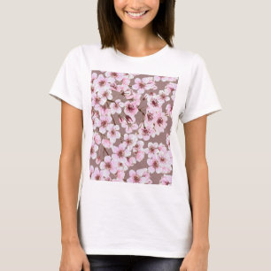Camiseta Padrão florescente de cereja