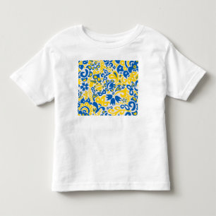 Camiseta Padrão Folclore com cores de bandeira ucraniana