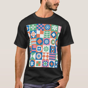 Camiseta Padrão Folclórico Escandinavo abstrato