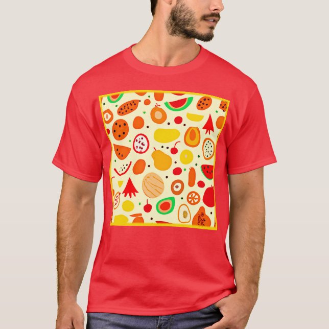 Camiseta Padrão Fruta tropical (Frente)