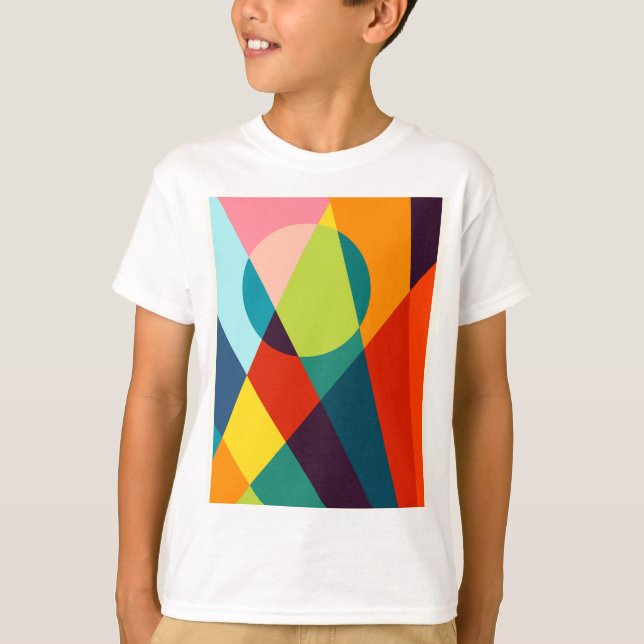 Camiseta padrão geométrico abstrato (Frente)