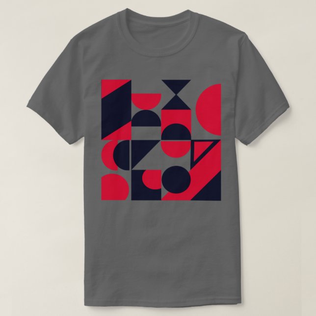 Camiseta padrão geométrico abstrato Bauhaus (Frente do Design)