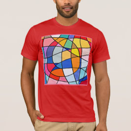 Camiseta Padrão Geométrico Colorido