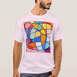 Camiseta Padrão Geométrico Colorido