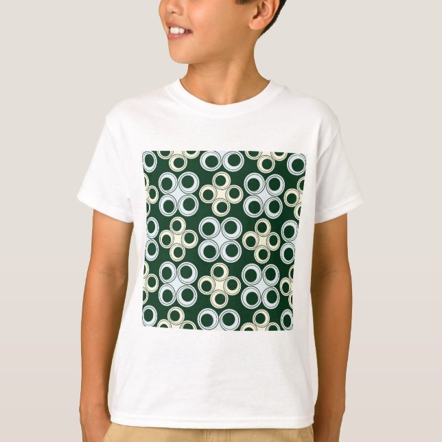 Camiseta Padrão Geométrico de Círculos Rétro (Frente)