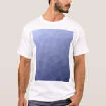 Camiseta Padrão geométrico de gradiente azul da cinza<br><div class="desc">Camiseta geométrica moderna elegante para qualquer um. O padrão geométrico brilhante do gradiente azul de cinza triangular verde de malha brilhante ombre. Malha geométrica triangular com design de gradiente ombre.</div>