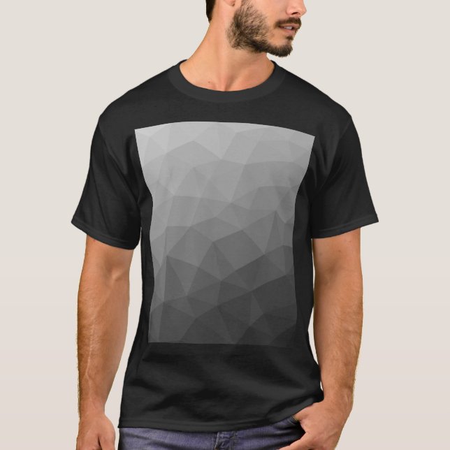 Camiseta Padrão Geométrico de Gradiente da cinza (Frente)
