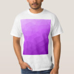 Camiseta Padrão geométrico de gradiente de lavanda roxa<br><div class="desc">Malha geométrica triangular com gradiente ombre de lavanda púrpura,  claro a escuro.</div>