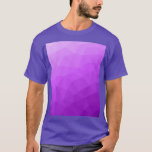 Camiseta Padrão geométrico de gradiente de lavanda roxa<br><div class="desc">Camiseta geométrica moderna elegante para qualquer um. O padrão geométrico brilhante do gradiente de lavanda roxa triângulos brilhantes. Malha geométrica triangular com design de gradiente ombre.</div>