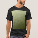 Camiseta Padrão geométrico de malha verde-azeitona do exérc<br><div class="desc">O padrão geométrico do gradiente verde do exército triangular. Matiz verde de azeitona do exército para soldados,  camo. Imita paisagens militares naturais,  resistência,  resistência,  resiliência. Os tons de terra conectam-se à natureza,  de terra. Simboliza o legado militar,  a utilidade exterior.</div>