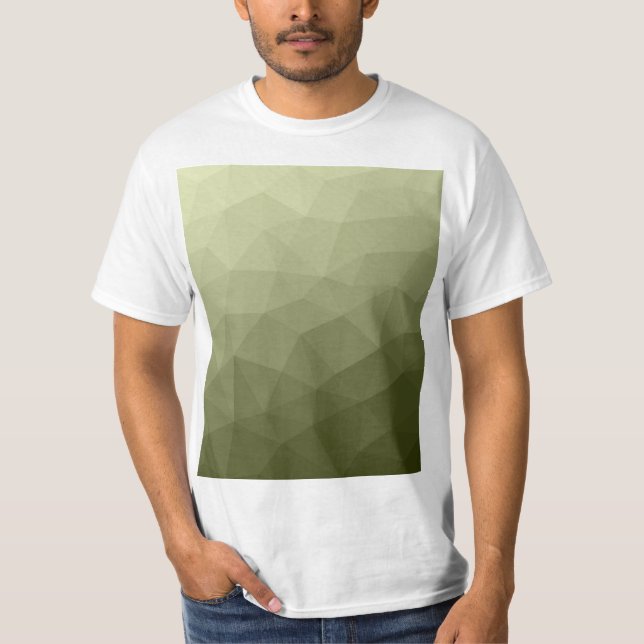 Camiseta Padrão geométrico de malha verde-claro do exército (Frente)