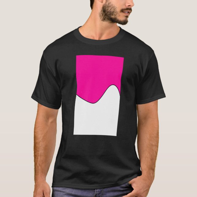 Camiseta Padrão Geométrico De Onda De Dois Toneladas, Cor-D (Frente)