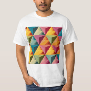 Camiseta Padrão Geométrico de Triângulo Ousado