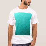 Camiseta Padrão geométrico do gradiente de tartaruga<br><div class="desc">Camiseta geométrica moderna elegante para qualquer um. O padrão geométrico brilhante do gradiente de turquesa claro triângulo brilhante ombre. Malha geométrica triangular com design de gradiente ombre.</div>