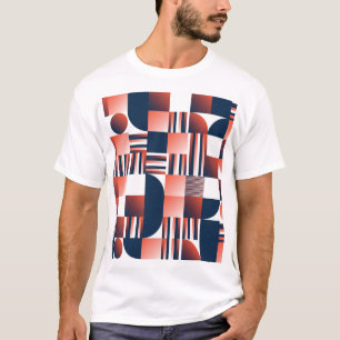 Camiseta Padrão Geométrico Moderno Criativo Sem Costura