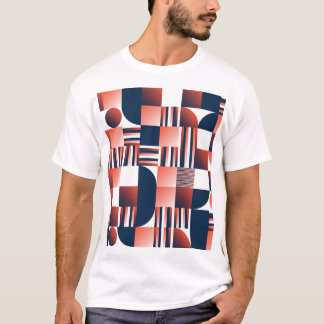 Camiseta Padrão Geométrico Moderno Criativo Sem Costura