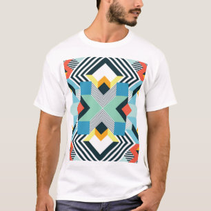 Camiseta Padrão Geométrico Moderno do Abstrato.