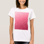 Camiseta Padrão Geométrico rosa cor-de-rosa claro<br><div class="desc">Cor do ano. Padrão de malha geométrica do gradiente de cor-de-rosa magenta. Malha geométrica triangular com gradiente vermelho-rosado-escuro claro.</div>