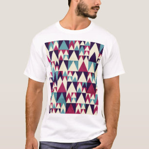Camiseta Padrão Geométrico Sem Vista do Triângulo Retroativ