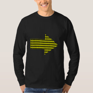 Camiseta Padrão Harlequim Grande Geométrico Amarelo e Preto