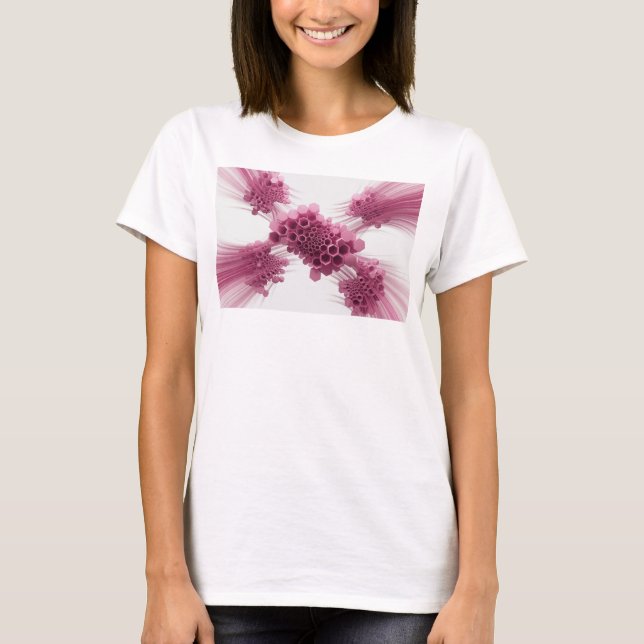 Camiseta Padrão HEXAGONAL FAVO DE MEL Rosa Elegante (Frente)