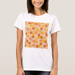Camiseta Padrão Laranja Castanho Autumn Folhas Florais Y2K