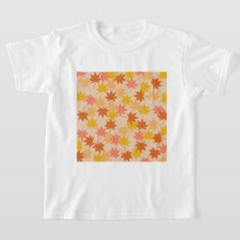 Camiseta Padrão Laranja Castanho Autumn Folhas Florais Y2K