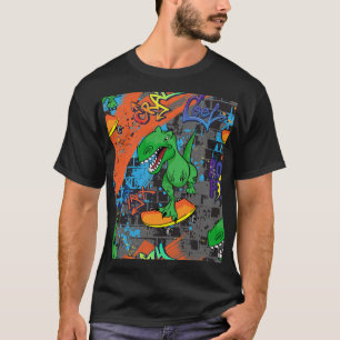 Camiseta Padrão legal do skate do Dinossaur Invisível