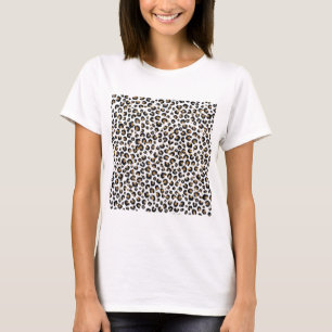 Camiseta Padrão-Leopardo Dourado Elegante
