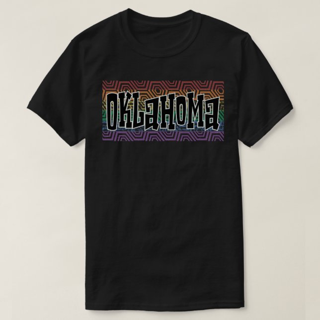 CAMISETA PADRÃO LGBTQ EUA OKLAHOMA (Frente do Design)