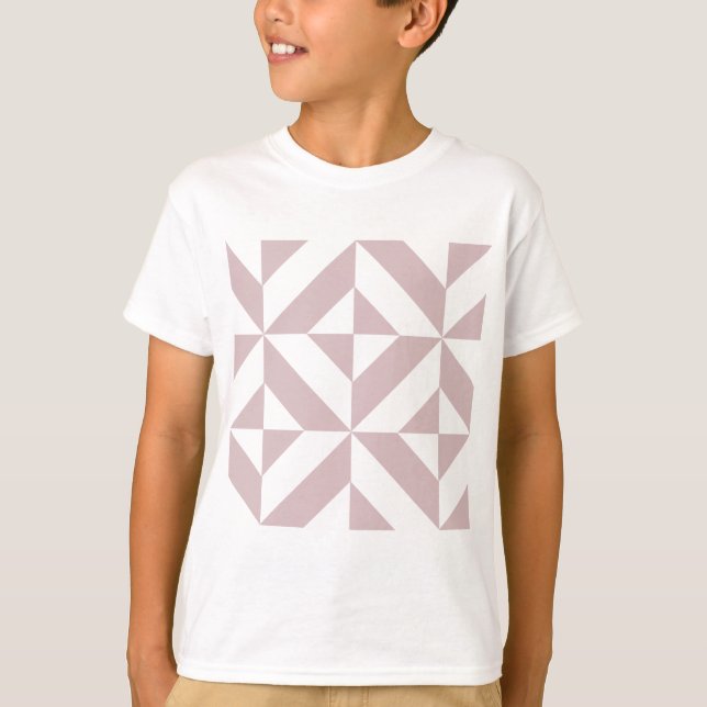 Camiseta Padrão Mauve Geométrico Deco Cube (Frente)