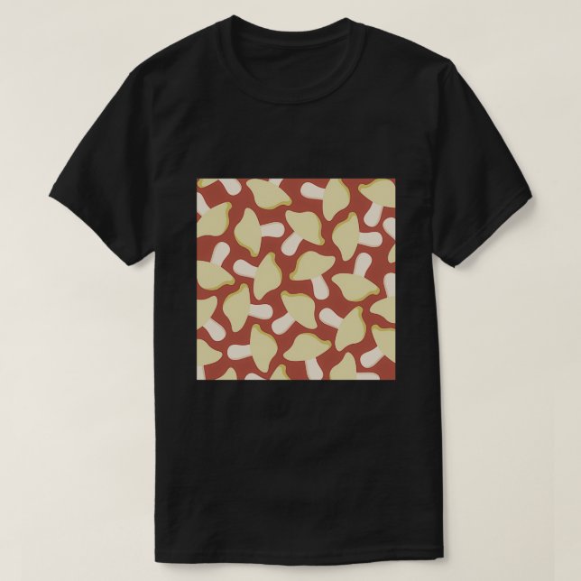 Camiseta Padrão médio dos cogumelos 1 (Frente do Design)