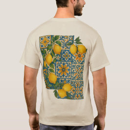 Camiseta Padrão mediterrânico do Azulejo de limão - Design 