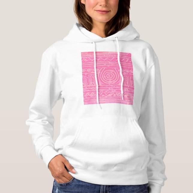 Camiseta Padrão Mesopotâmico Sumeriano Antigo Rosa (Frente)