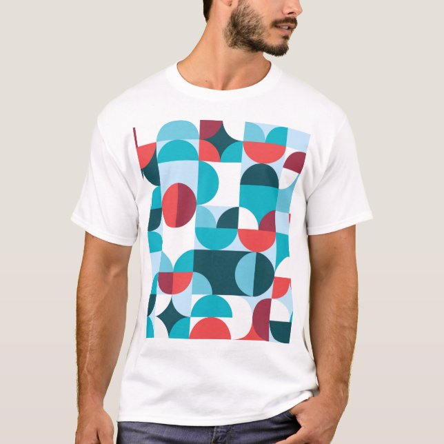 Camiseta Padrão minimalista da década de 70 retrô (Frente)