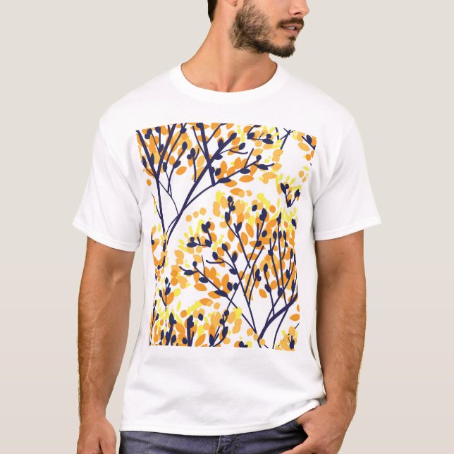 Camiseta Padrão Moderno da Árvore de outono de abstrato (Frente)