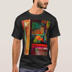 Camiseta Padrão Moderno de Abstrato de Arte Quadrados Color