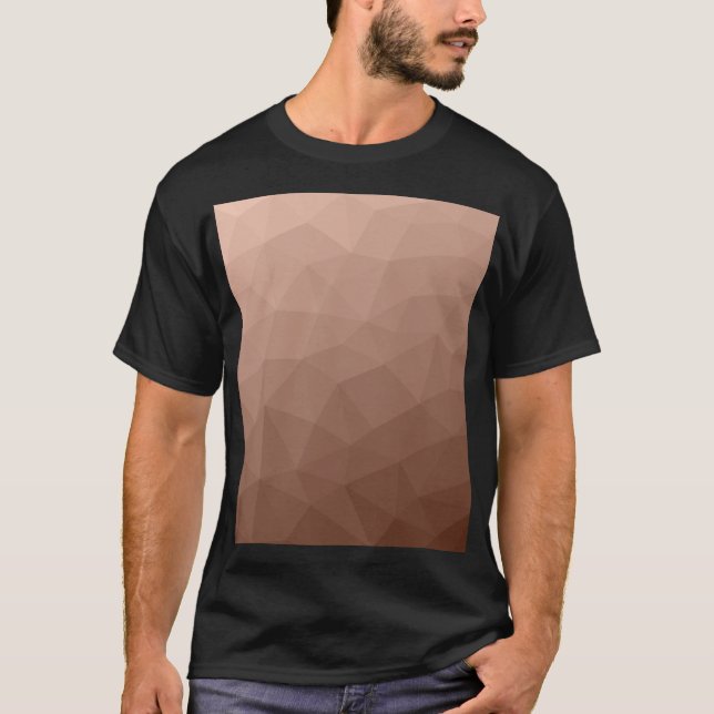 Camiseta Padrão moderno de malha geométrica Marrom Mocha (Frente)