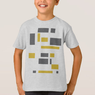 Camiseta Padrão moderno, simples, legal de cinzas amarelas 